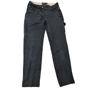 Wildfang Men's Black Carpenter Pants XS Cinch Back Workwear Straight Leg